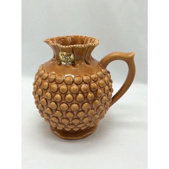 Inarco Hobnail Pottery Ruffled Pitcher - Picture 1 of 9